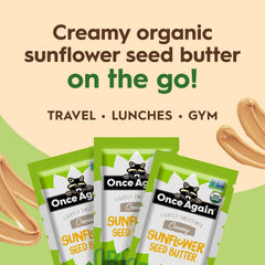 Once Again sunflower butter packets in lunchbox highlighting portable protein option.