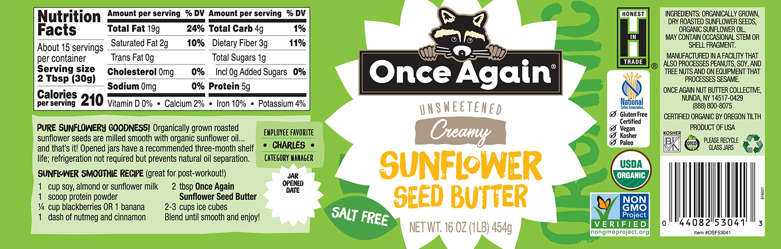 Once Again Sunflower Butter spread on toast highlighting smooth texture.