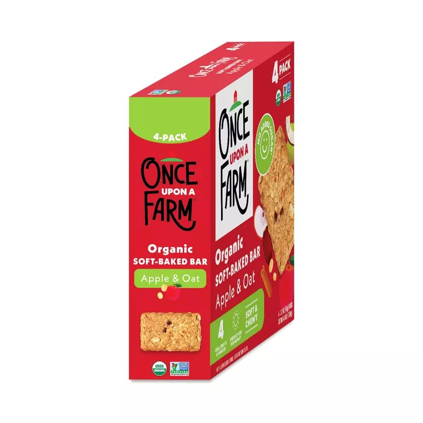 Once Upon A Farm Apple & Oat closeup reveals real fruit pieces