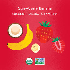 Once Upon A Farm Melts Coconut Stwbry Ban packaging on shelf showcases convenient pantry option