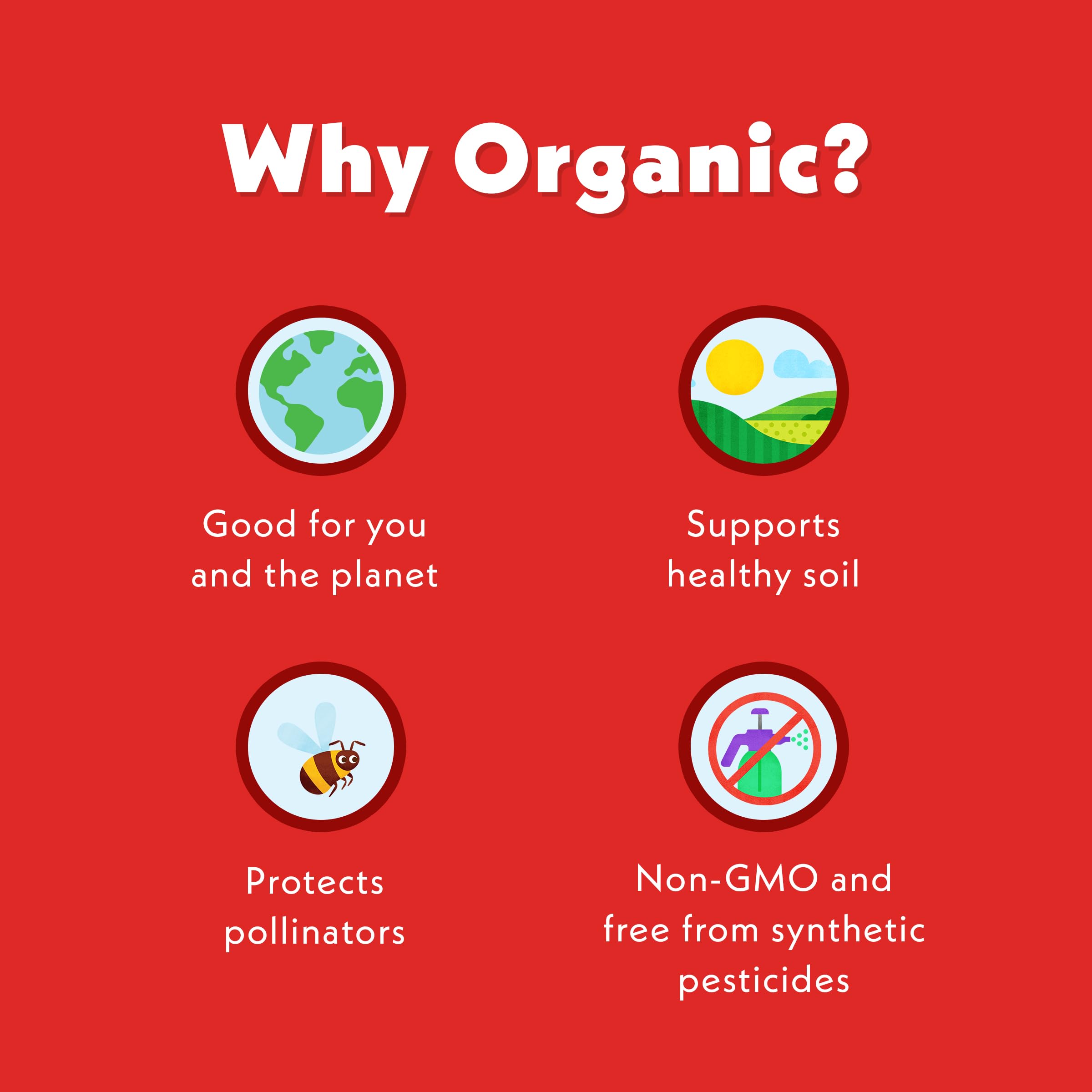 Once Upon A Farm non-GMO badge on wrapper appeals to label-conscious shoppers