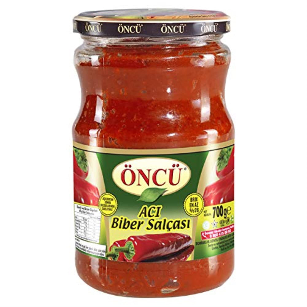 Oncu Turkish hot pepper paste 700g jar for rich, versatile Turkish cooking.