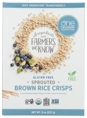 One Degree Cereal Rice Crisp Brown Or packaging front shows premium ingredients.