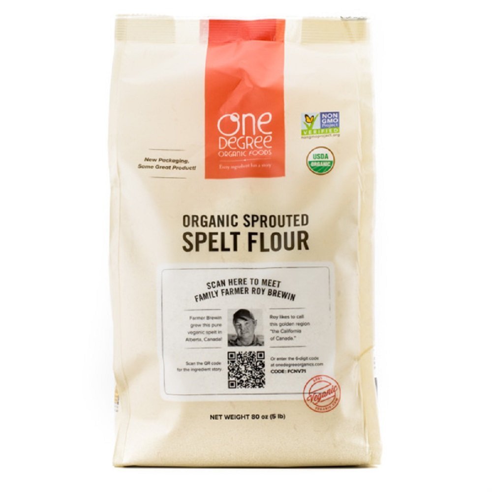 One Degree Flour Spelt Sprouted Organic bag closeup for premium baking and wholesome loaves