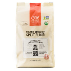 One Degree Flour Spelt Sprouted Organic bag closeup for premium baking and wholesome loaves
