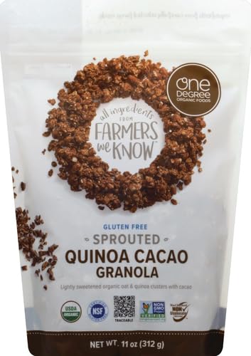 One Degree Granola Quinoa Cacao bowl offers a crunchy, satisfying snack option.