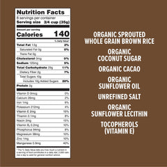 One Degree Sprouted Rice Cacao Crisps in a bowl with plant milk.