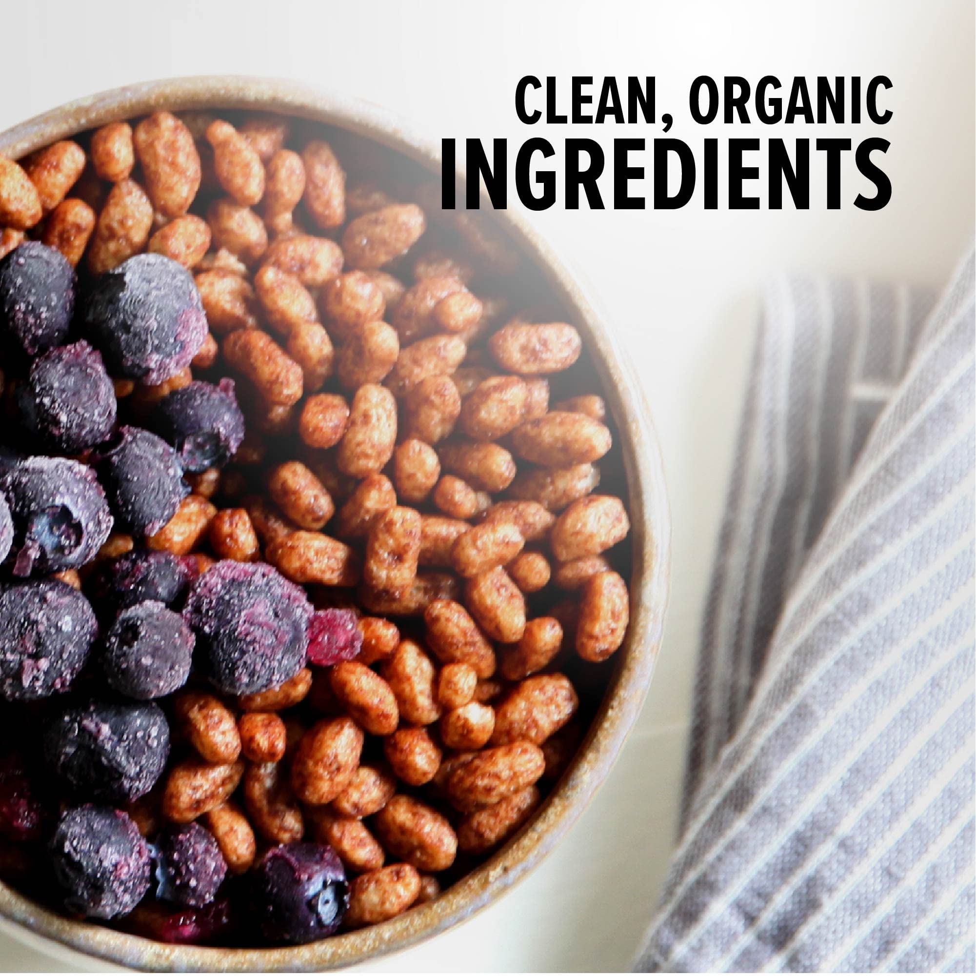 One Degree Organic Foods gluten-free label on crisp cereal box.