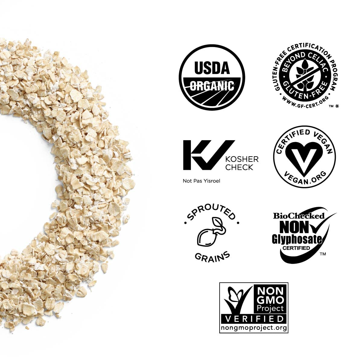 One Degree Sprouted Quick Oats nutrition panel notes minerals like zinc and iron.