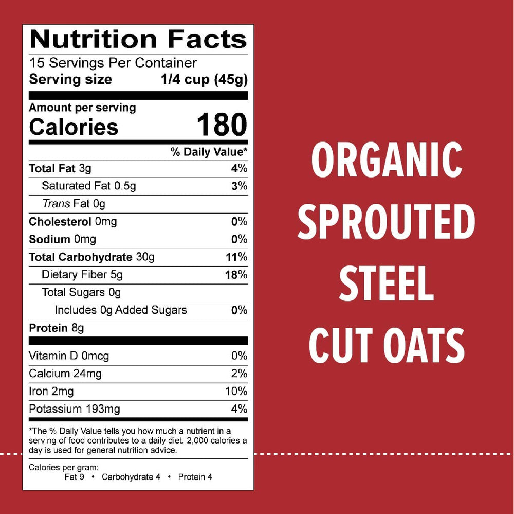 One Degree Sprouted Oats in a bag, gluten-free and non-GMO.