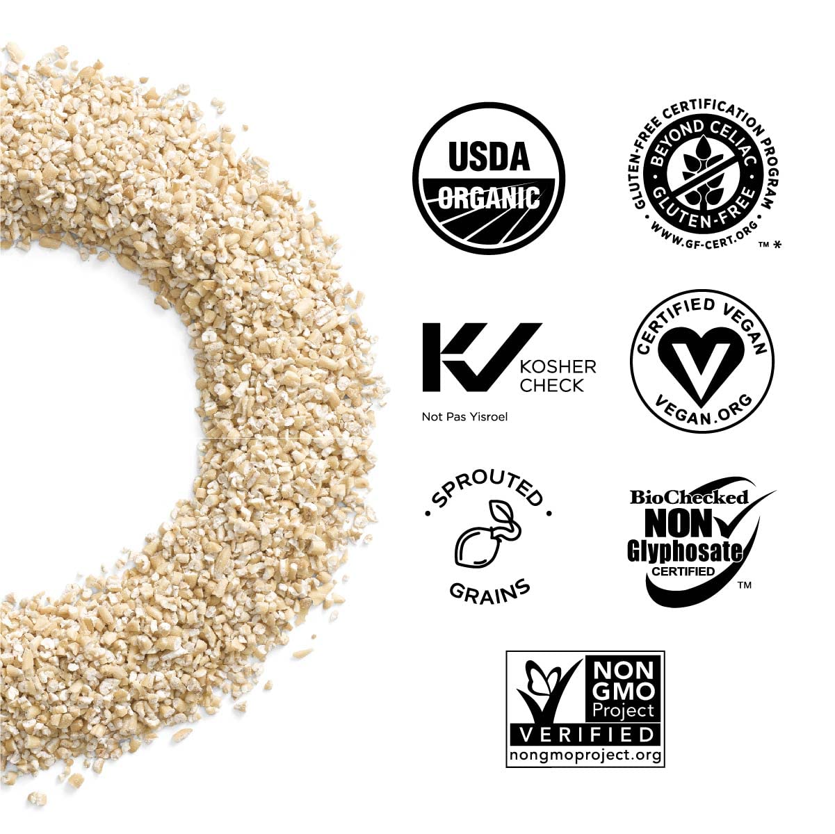 Measuring One Degree oats for a precise, protein-rich serving.