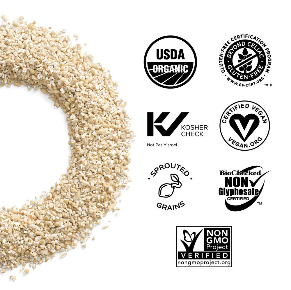 Measuring One Degree oats for a precise, protein-rich serving.