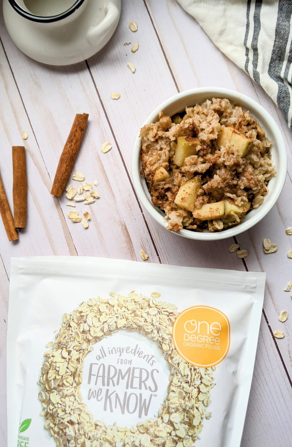 One Degree Organic gluten free sprouted rolled oats Canada import label.