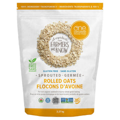One Degree Organic gluten free sprouted rolled oats in a pantry-ready package.
