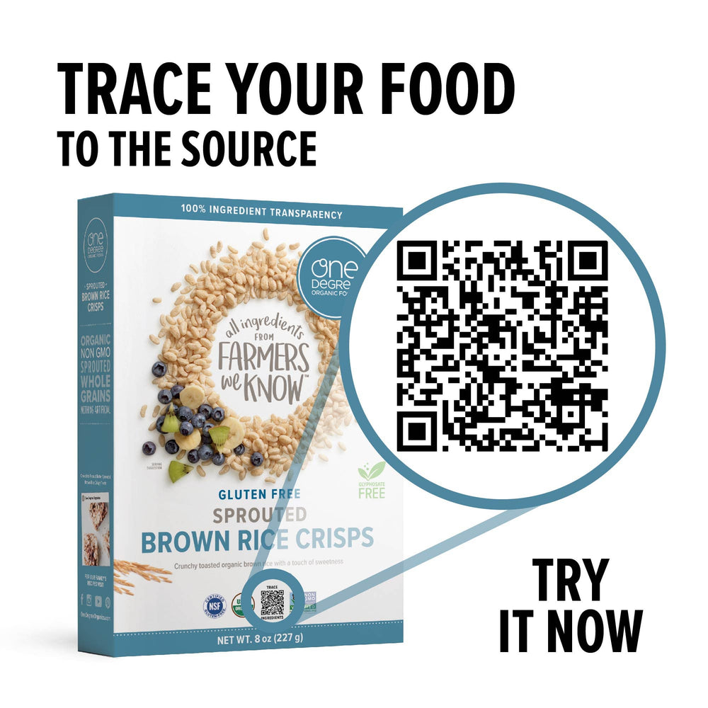 One Degree Organic Foods Sprouted Brown Rice Crisps six-pack, pantry-friendly