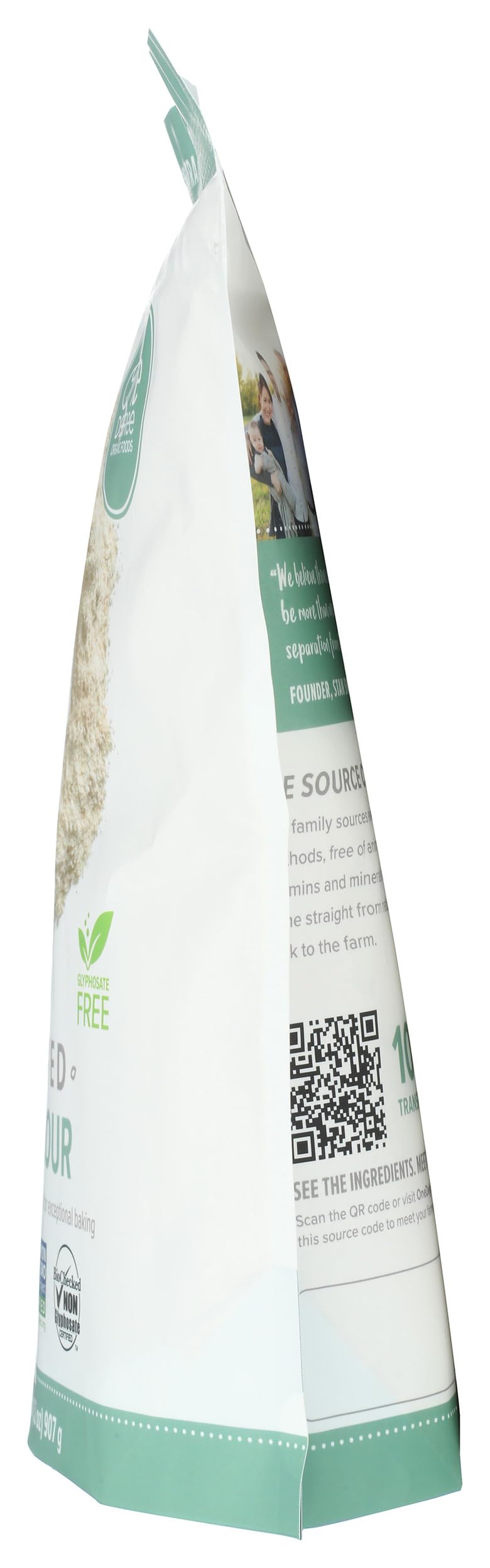 One Degree Sprouted Spelt Flour close-up texture for baking.