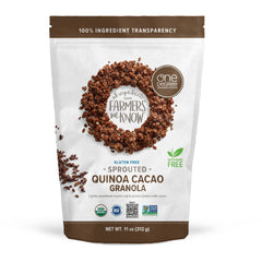 One Degree Oat Quinoa Cacao Granola bowl ready to enjoy gluten-free vegan snack