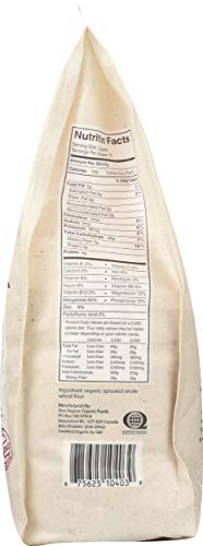 One Degree Sprouted Wheat Flour bag close-up shows sprouted grains and natural ingredients