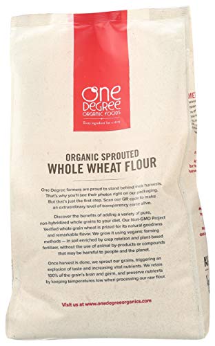 One Degree Sprouted Wheat Flour in a measuring cup ready for dough and pastries