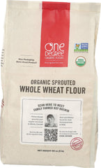 One Degree Sprouted Wheat Flour packaging highlights organic quality for baking breads with rich flavor