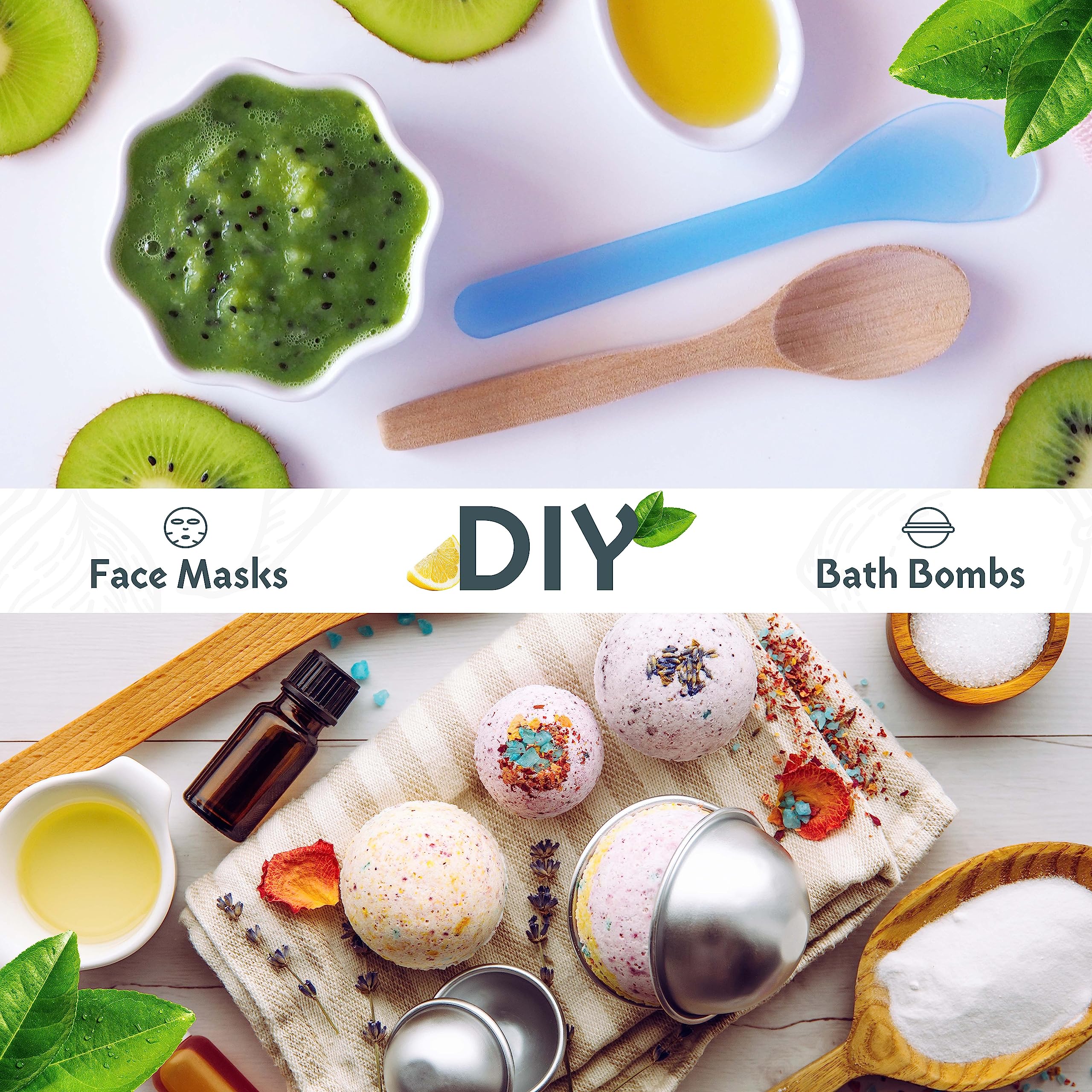 One In A Mill Citric Acid Powder skincare and bath bombs image suggests exfoliation and brightening.