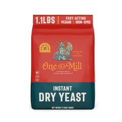 One in a Mill instant dry yeast packaging preserves freshness for quick rise.