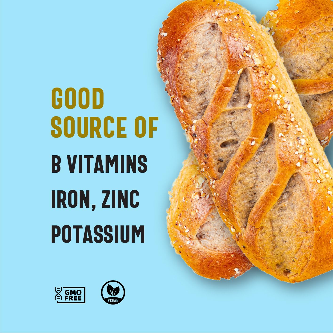 One in a Mill kosher-certified label on yeast packaging for versatile baking.