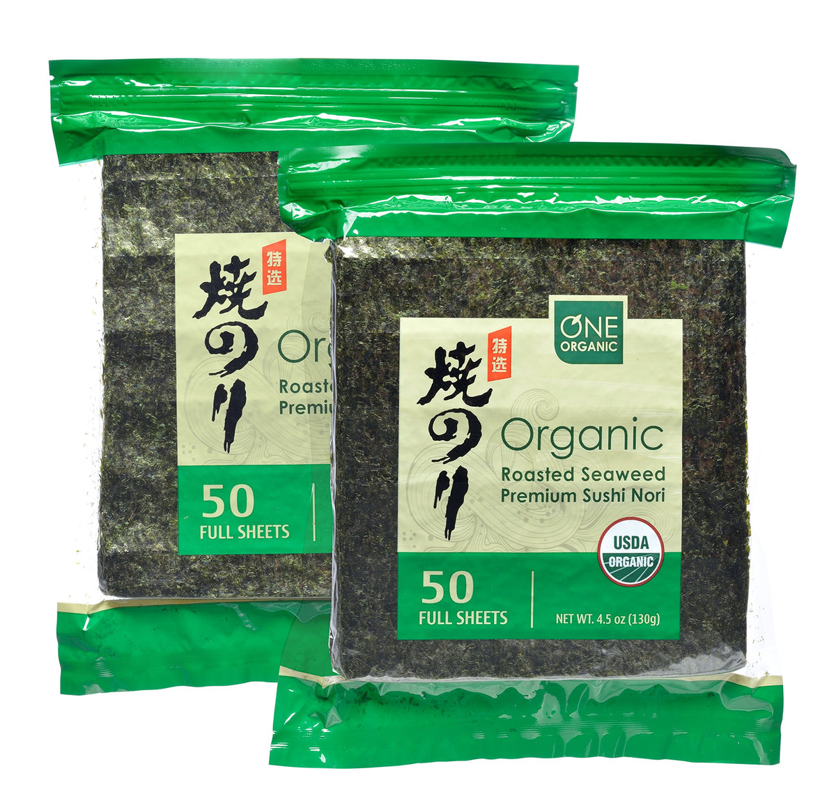 ONE ORGANIC Sushi Nori front-pack image, ideal for easy sushi prep.