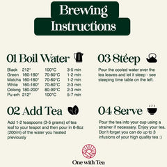 One With Tea Genmaicha cup steaming suggests a warm, inviting brew.
