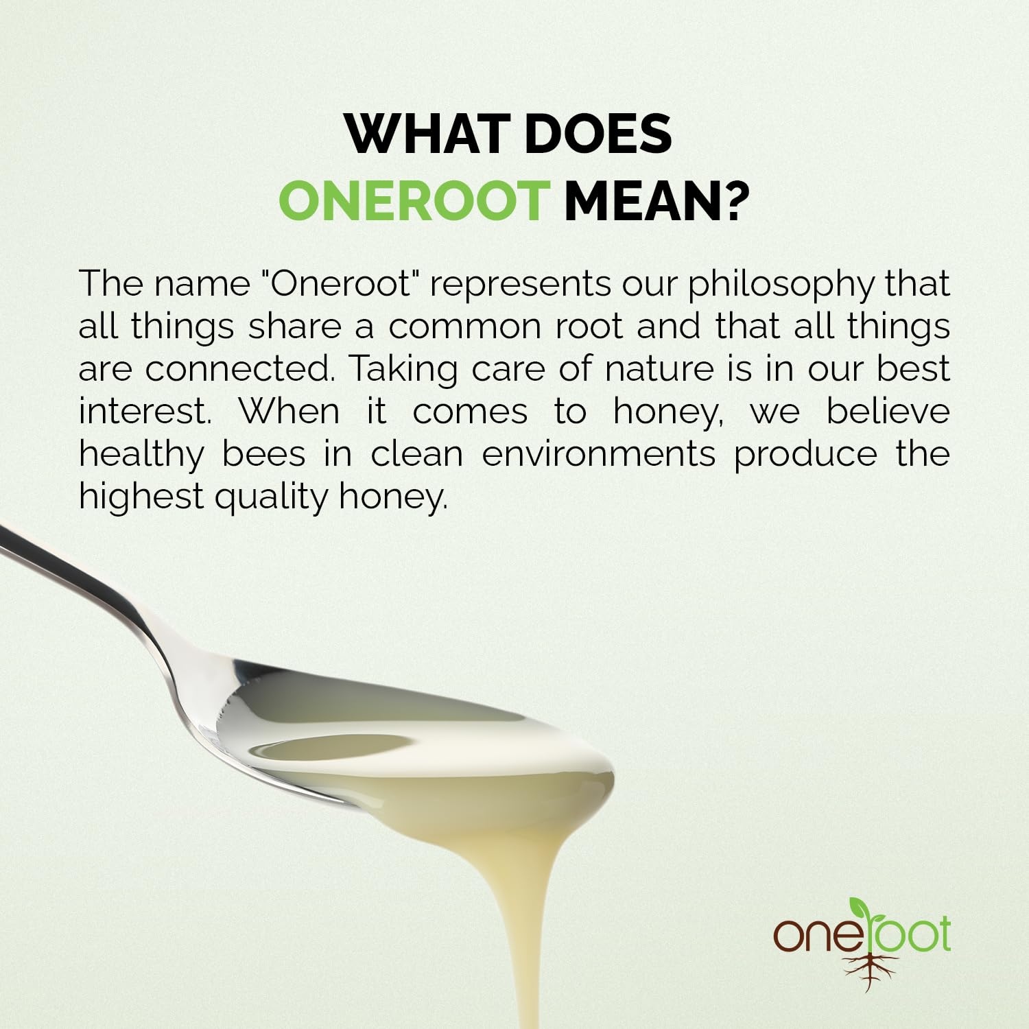 OneRoot honey nutrition label closeup highlighting vitamins minerals and antioxidants.