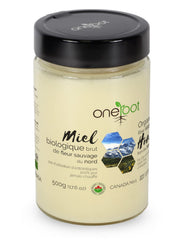 OneRoot raw wildflower honey bottle showcases premium Canadian flavor and purity.