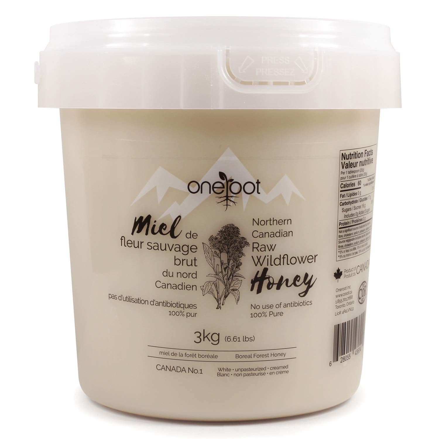 OneRoot raw wildflower honey jar with natural enzymes for everyday sweetness
