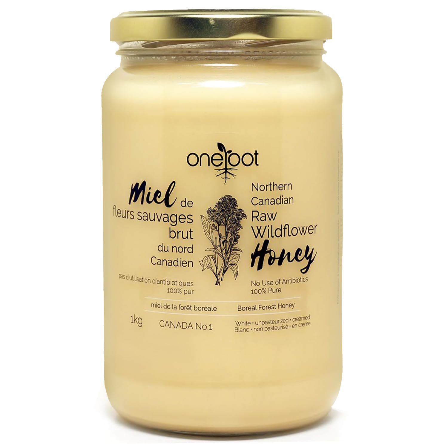 OneRoot wildflower honey bottle pour highlights natural sweetness and unheated purity for everyday tea.