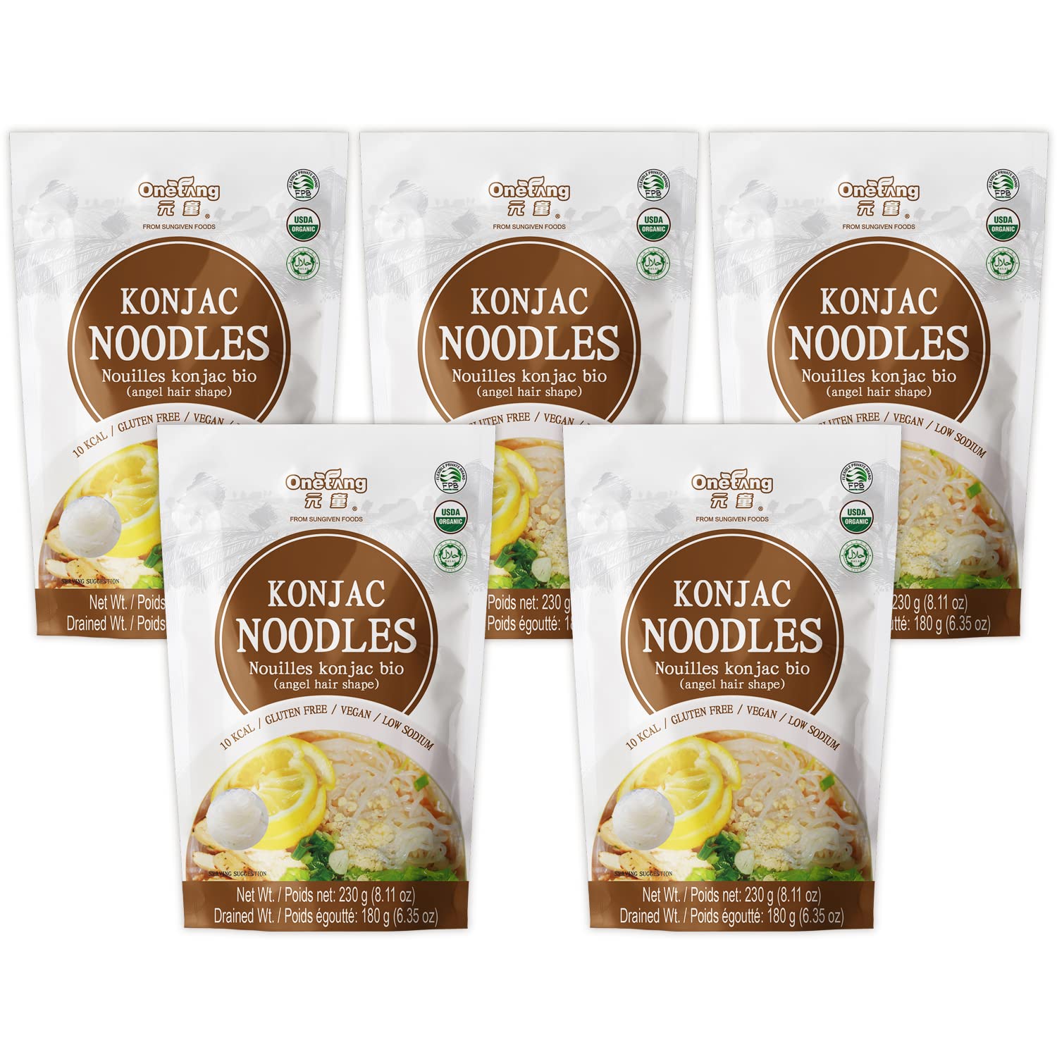 ONETANG organic Shirataki noodles packaging with USDA Organic seal assures clean ingredients.