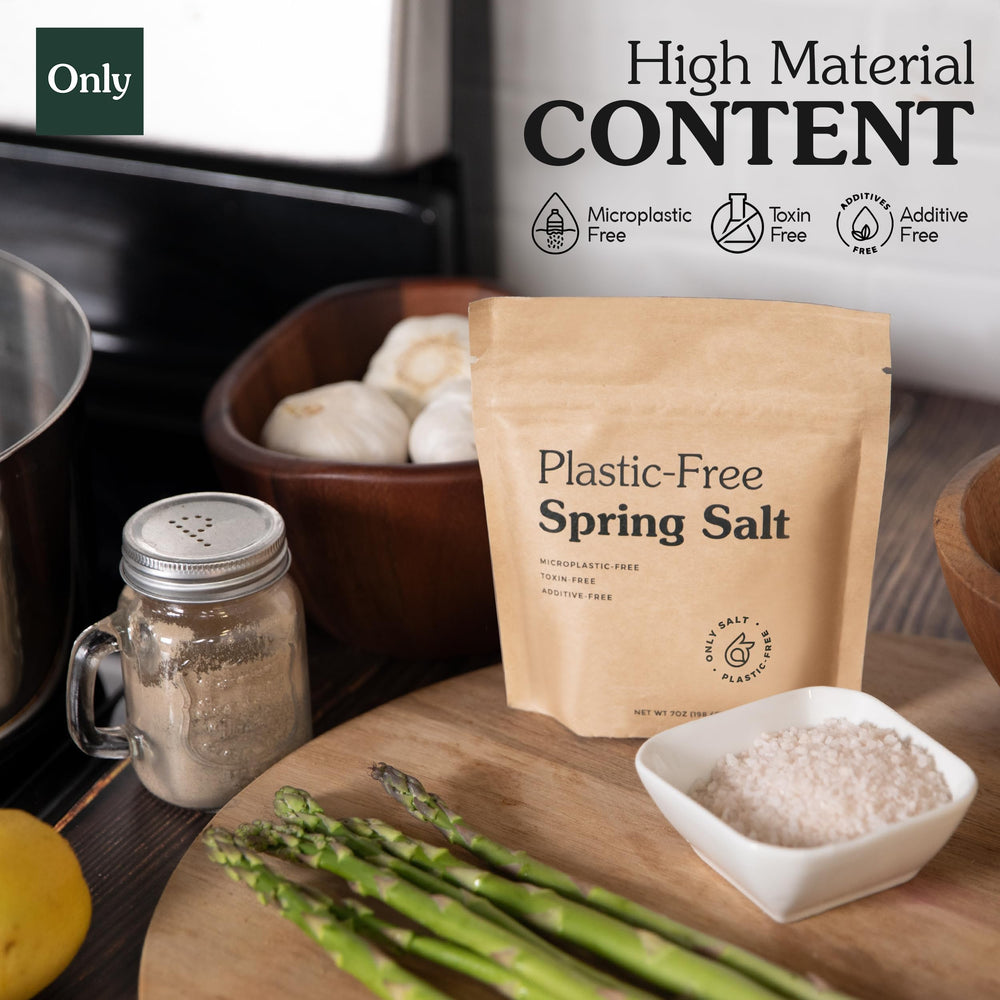 Only Ancient Spring Salt mineral-content visual highlights the many trace minerals.