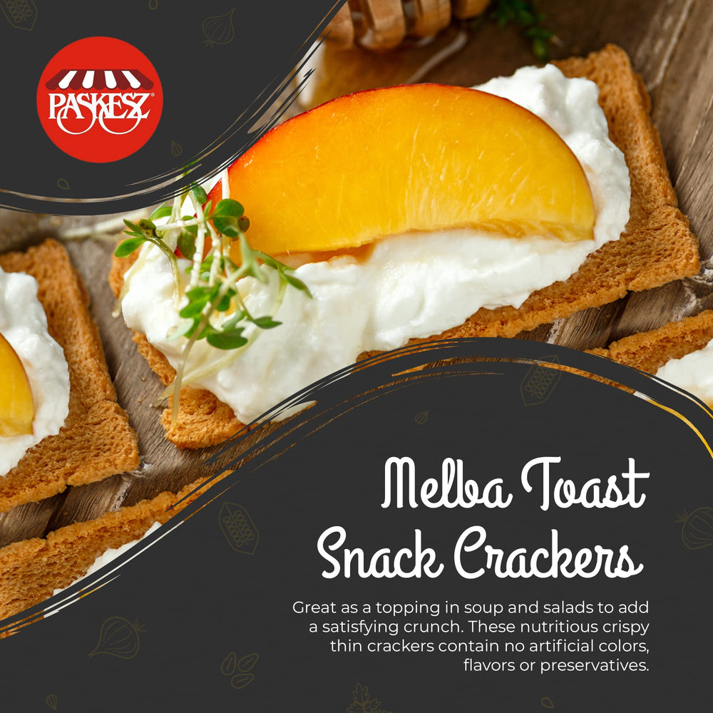 Only Kosher Candy Melba toast slices close-up showing light golden texture, ideal for snacking