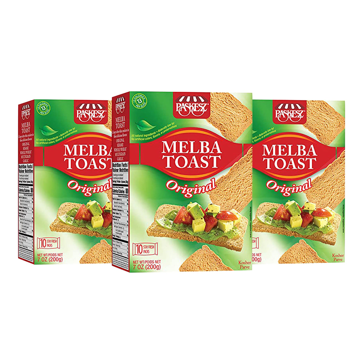 Only Kosher Candy Melba toast original pack with individually wrapped slices for freshness