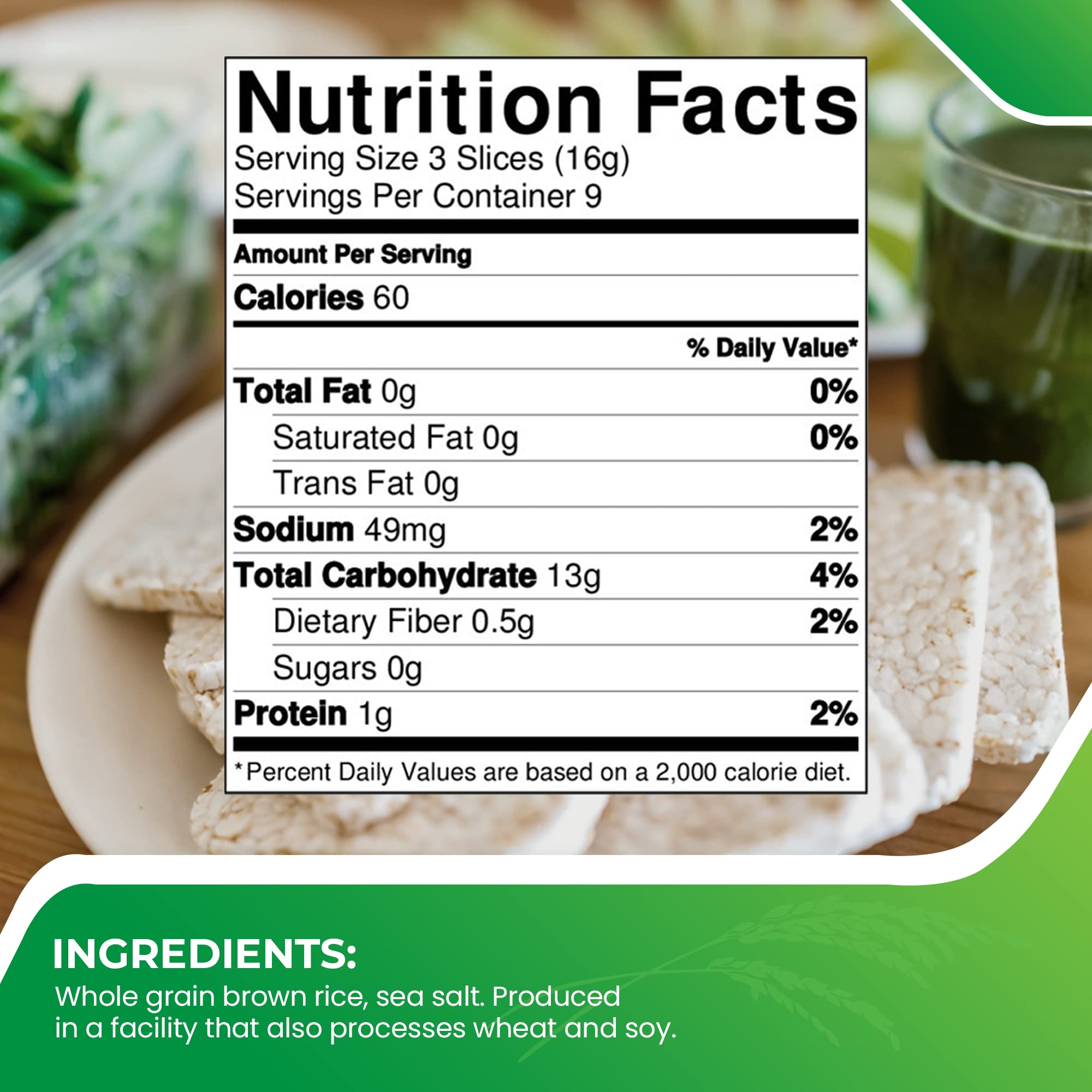 Only Kosher Candy ultra-thin rice cake square, lightly salted — pairs with toppings.