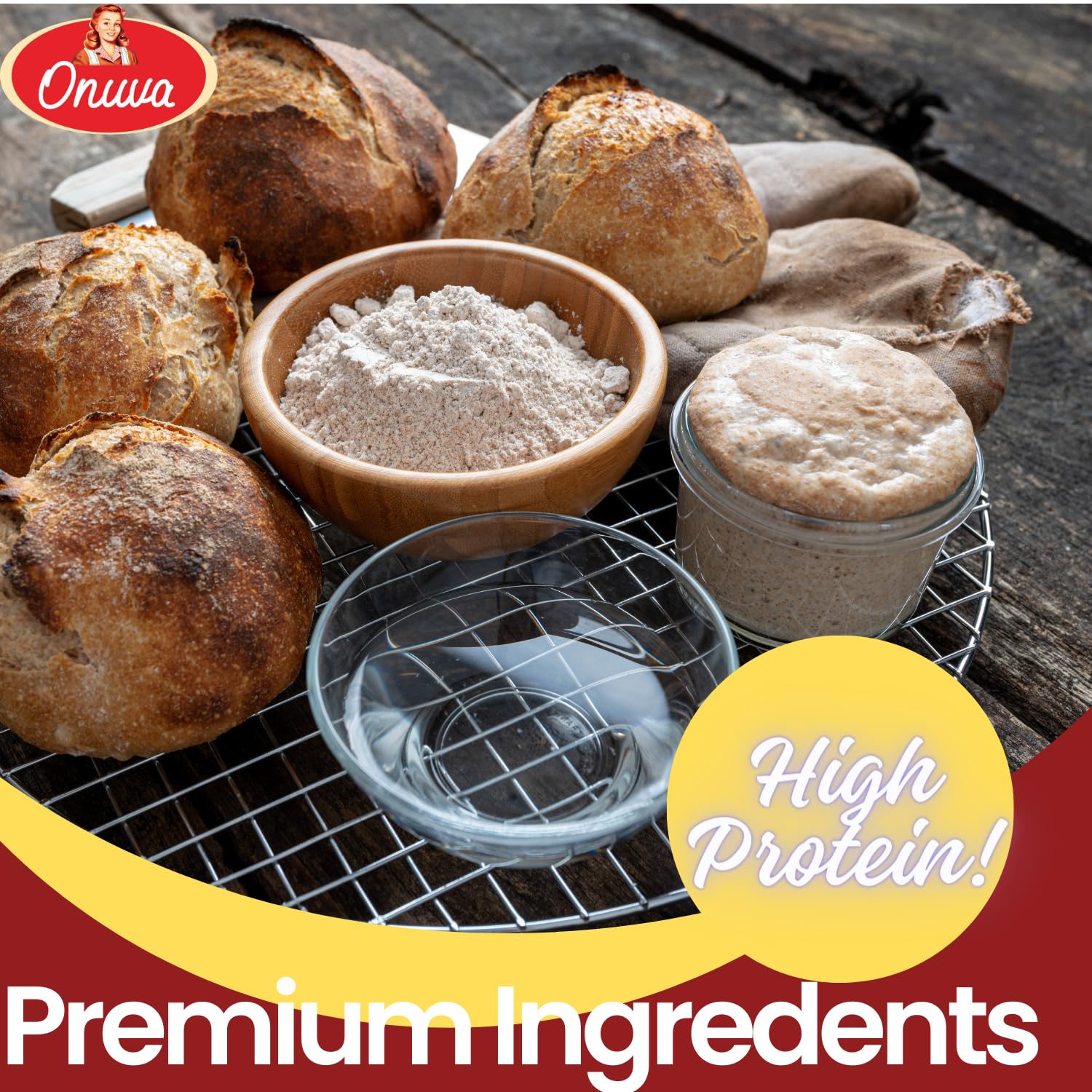 Onuva Vital Wheat Gluten in pizza dough for improved chew and crust.