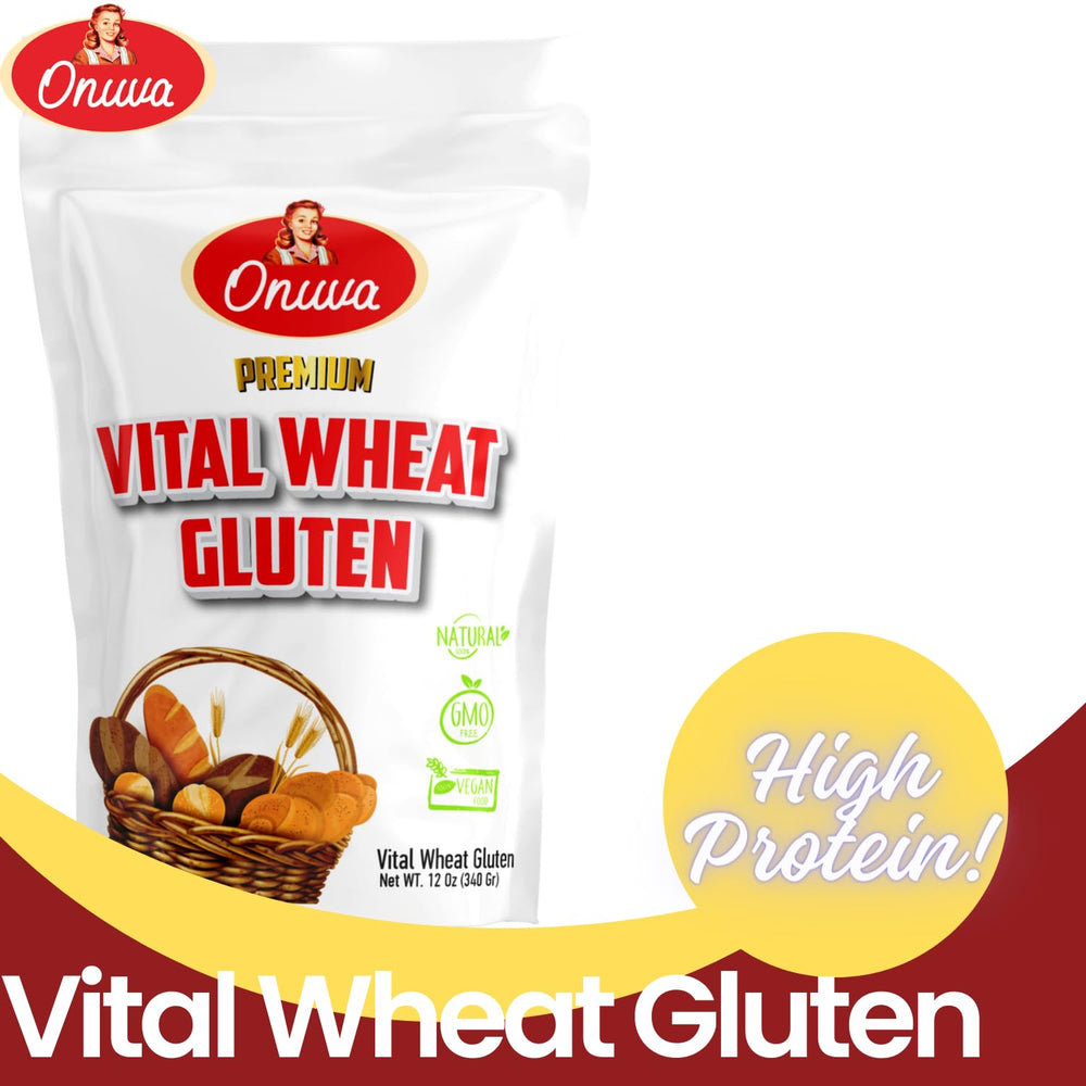 Onuva Vital Wheat Gluten resealable pouch keeps baking fresh between uses.
