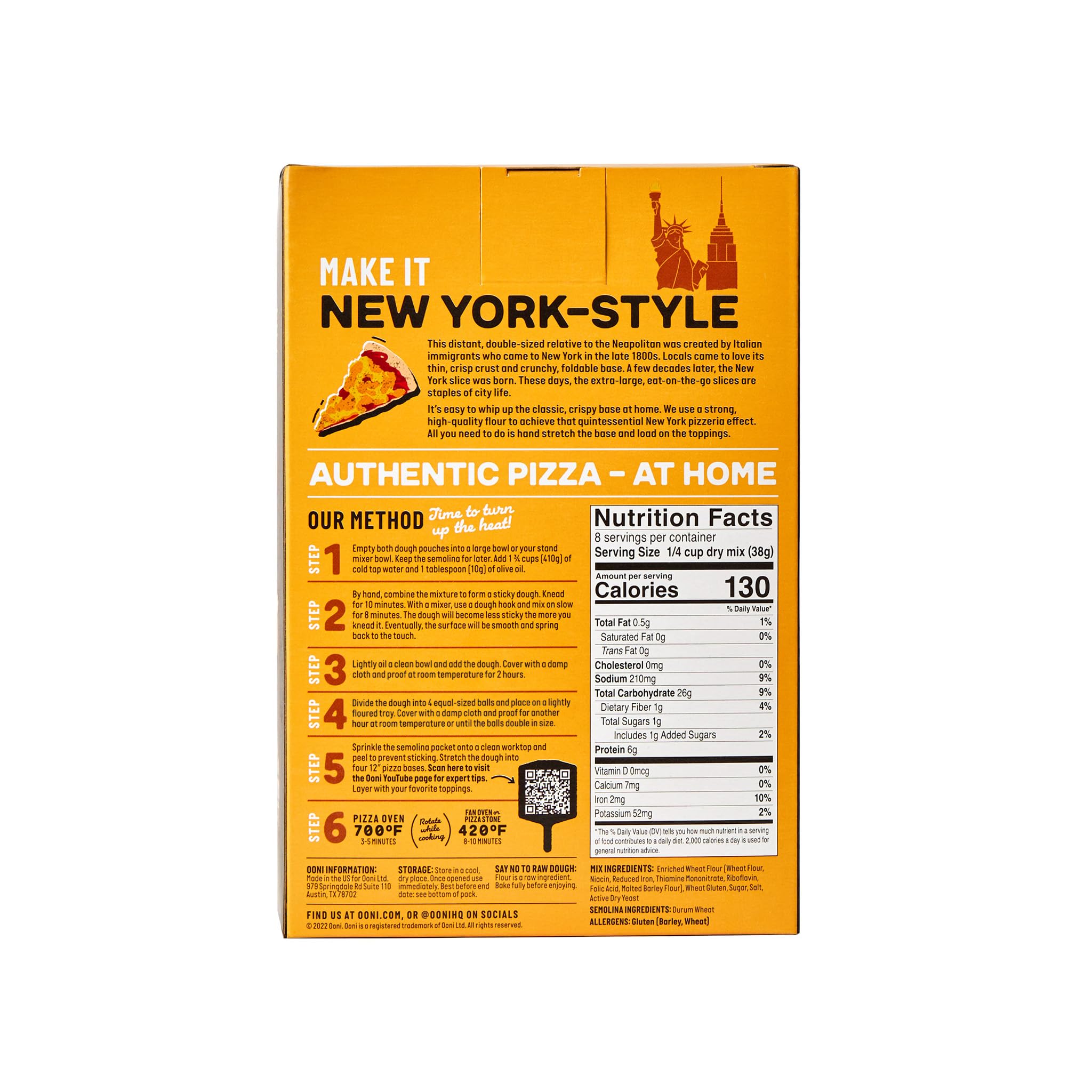 Ooni New York Style dough mix ingredients, highlighting measured components for consistent crust.