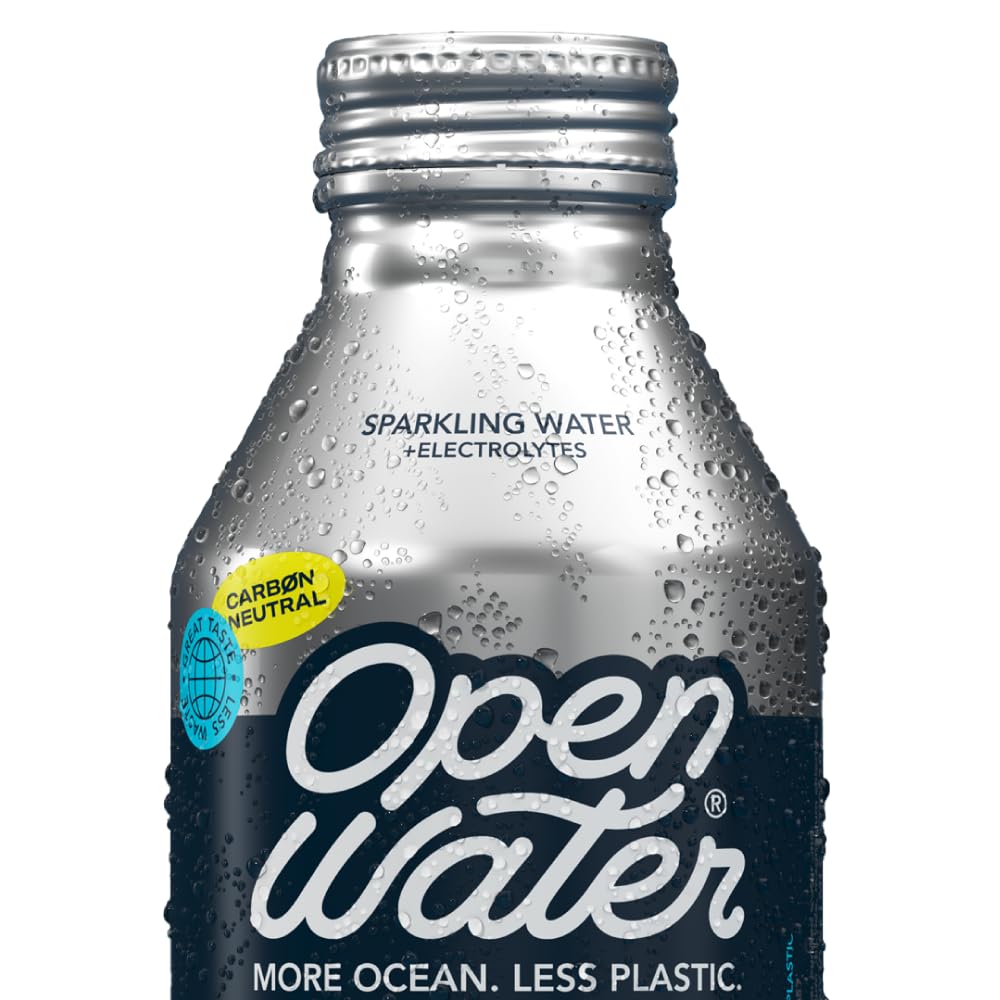 Open Water aluminum bottle cap close-up highlighting durable packaging.