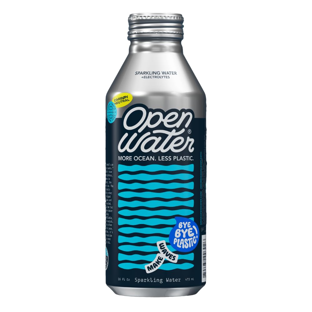 Open Water sparkling bottle 16oz with refreshing on-the-go hydration.