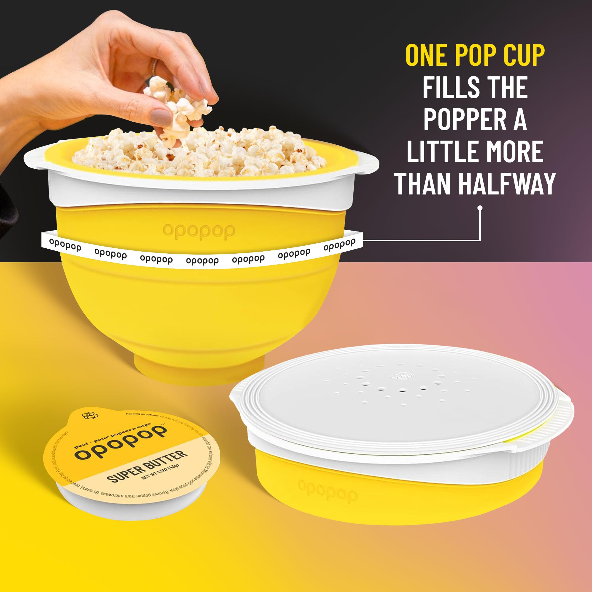 Opopop BPA-free dishwasher-safe popper for easy cleanup