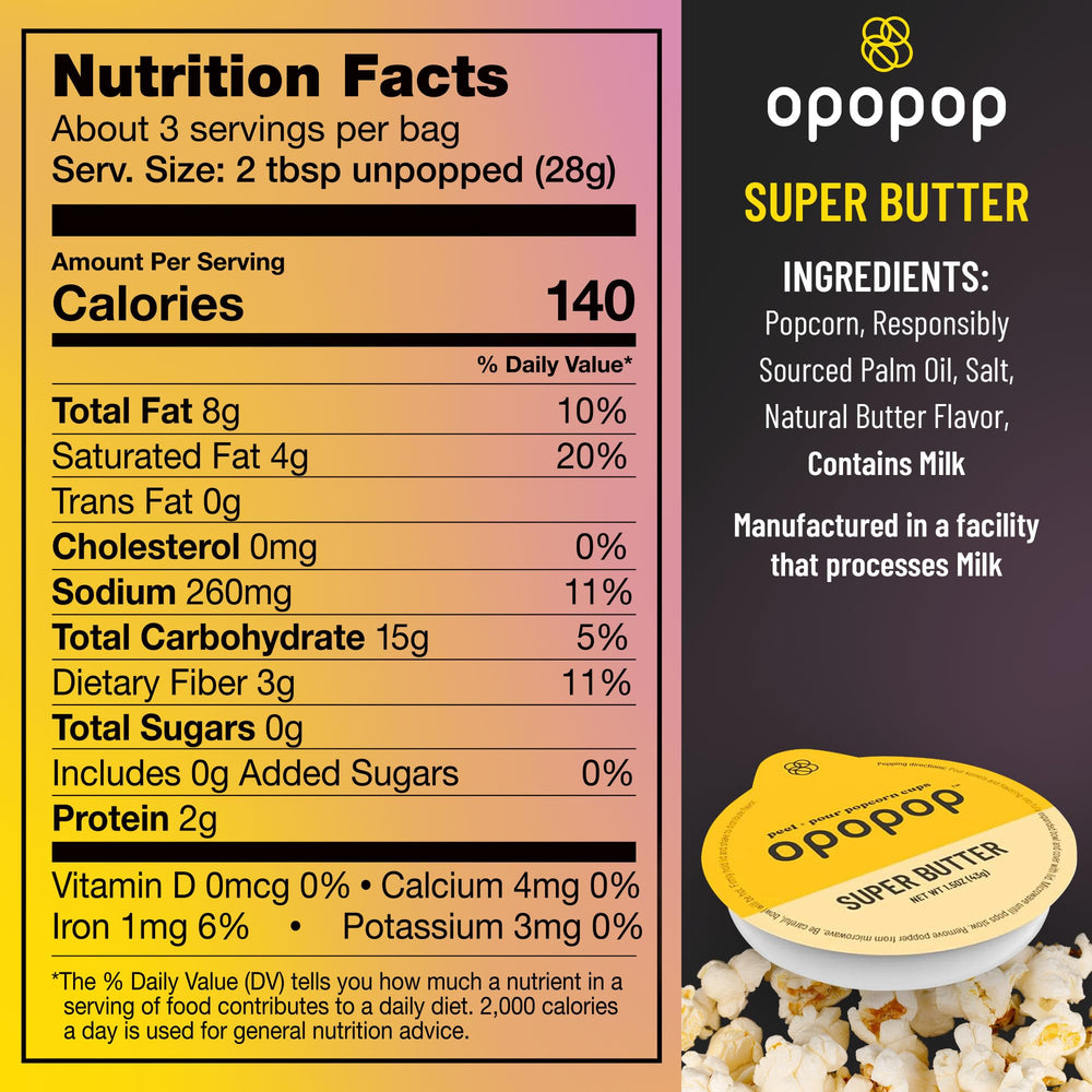 Opopop butter popcorn cups close-up of melted butter ready to serve.