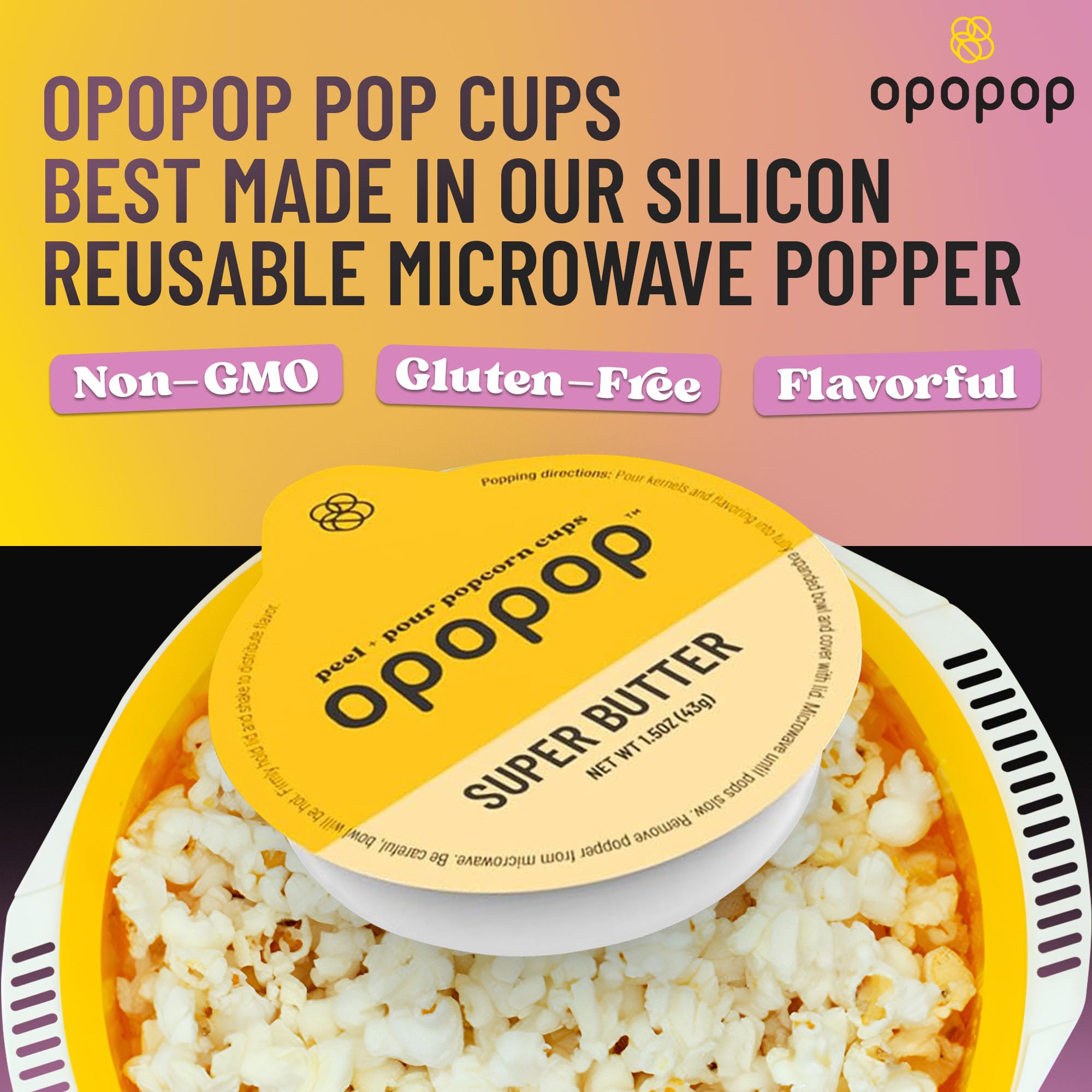 Opopop butter popcorn cups ready to serve as a quick snack.