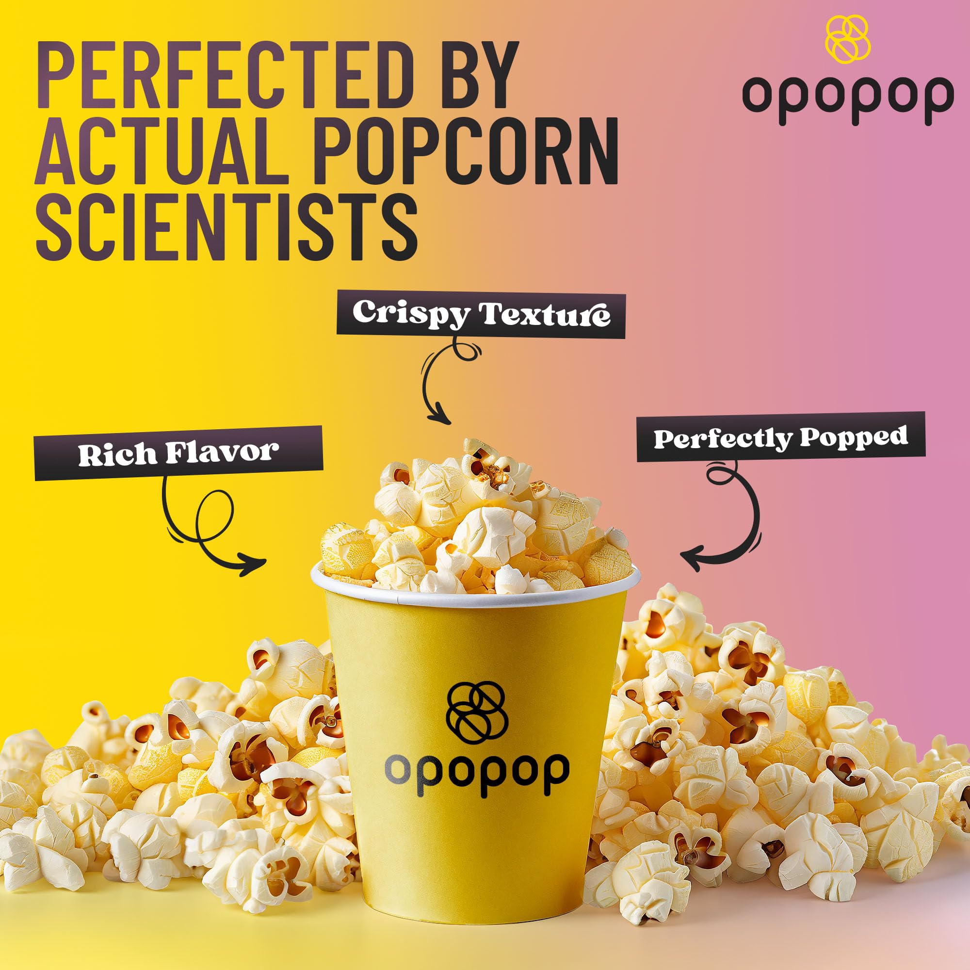 Opopop Maui Heat gluten-free, non-GMO snack label highlights mindful ingredients.