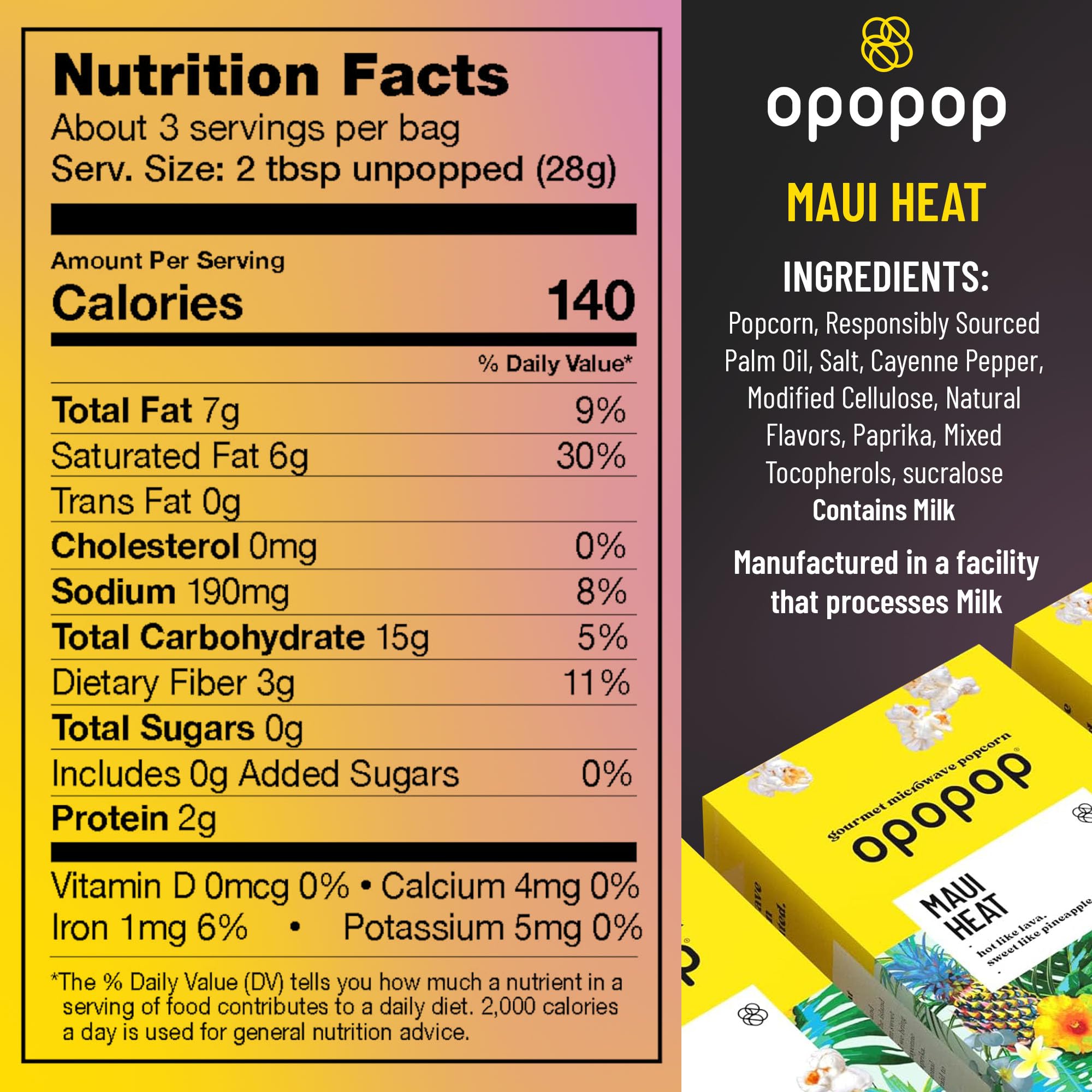 Opopop Maui Heat microwave bag popping, a quick flavorful snack for busy evenings.
