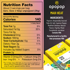 Opopop Maui Heat microwave bag popping, a quick flavorful snack for busy evenings.