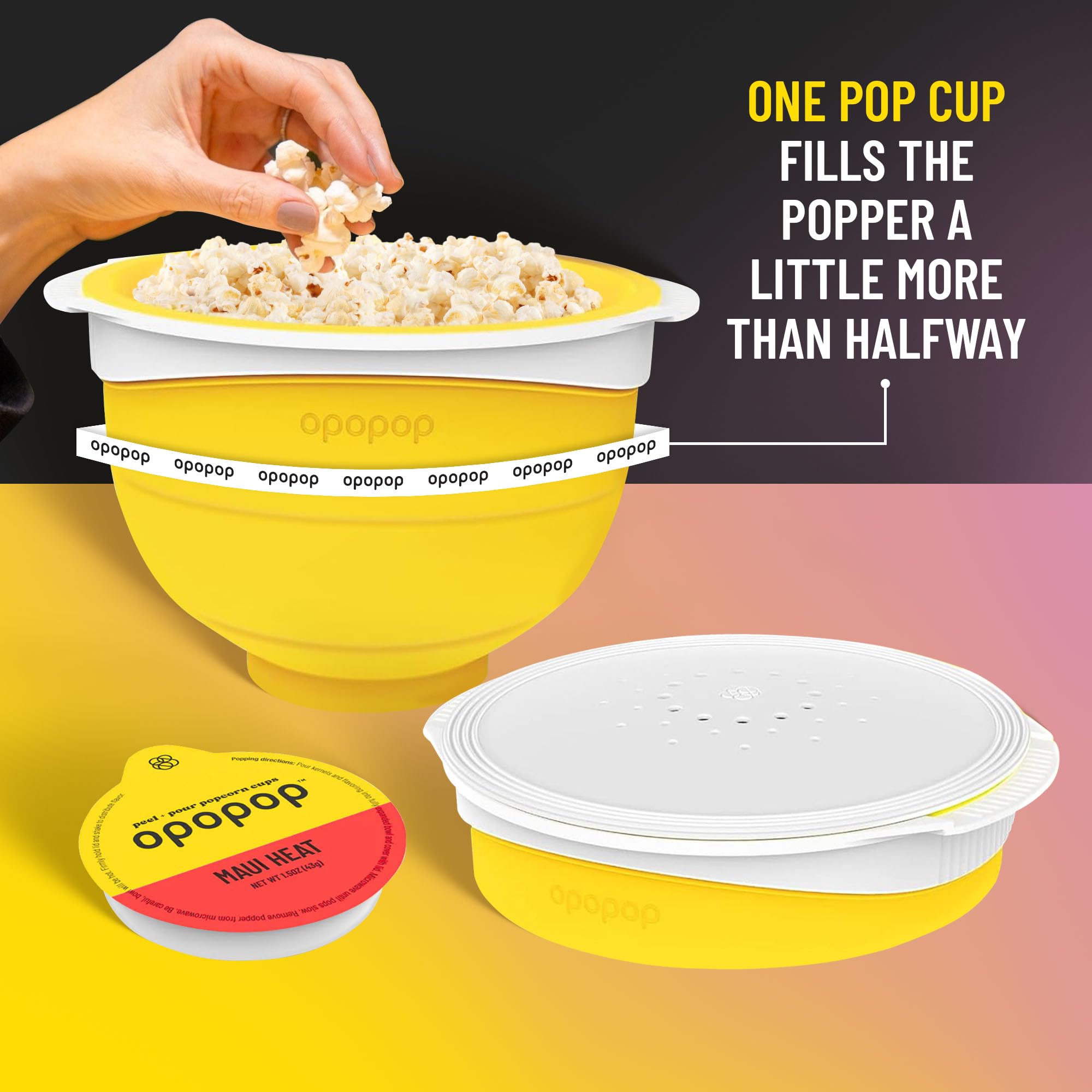 Opopop Maui Heat ready-snack cups ideal for desk or couch snacking